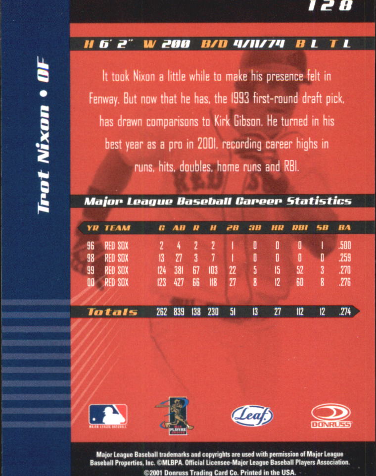 2001 Leaf Limited Baseball "Main Set" Base Cards #1 to #150 - Picture 235 of 269