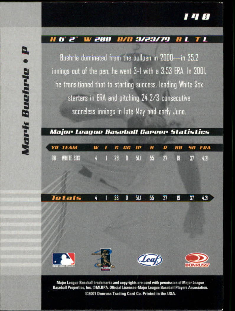 2001 Leaf Limited Baseball "Main Set" Base Cards #1 to #150 - Picture 253 of 269