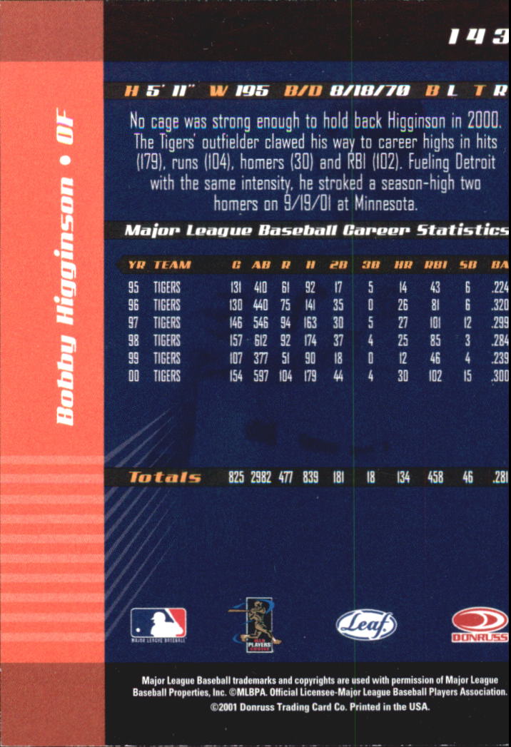 2001 Leaf Limited Baseball "Main Set" Base Cards #1 to #150 - Picture 255 of 269