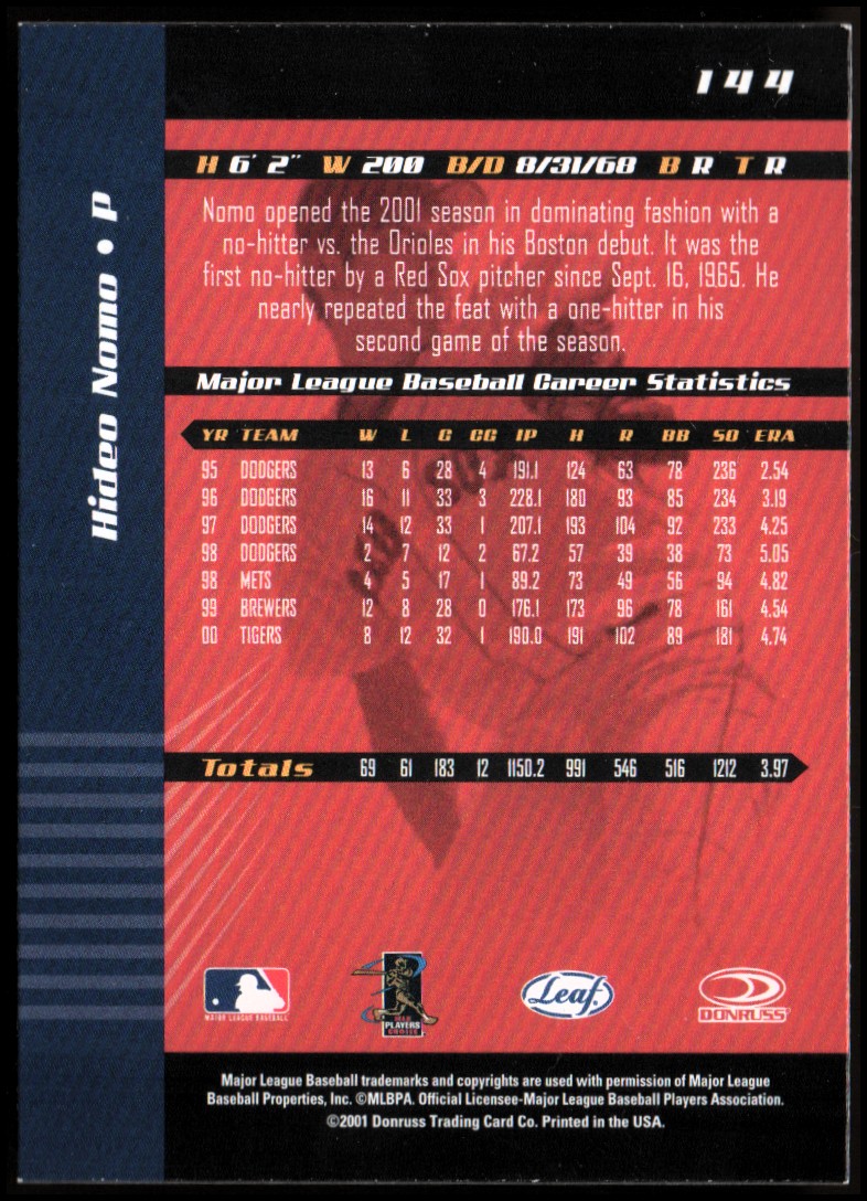 2001 Leaf Limited Baseball "Main Set" Base Cards #1 to #150 - Picture 257 of 269