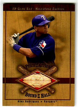 2001 SP Game Bat Milestone Piece of Action Bound for the Hall #BAR Alex Rodriguez Rangers