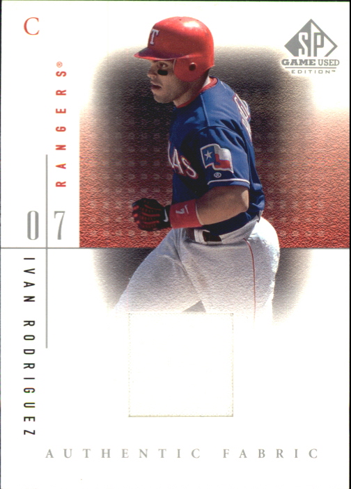 2001 SP Game Used Edition Authentic Fabric #IR Ivan Rodriguez