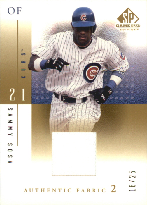 2001 SP Game Used Edition Authentic Fabric 2 #SSH Sammy Sosa Home