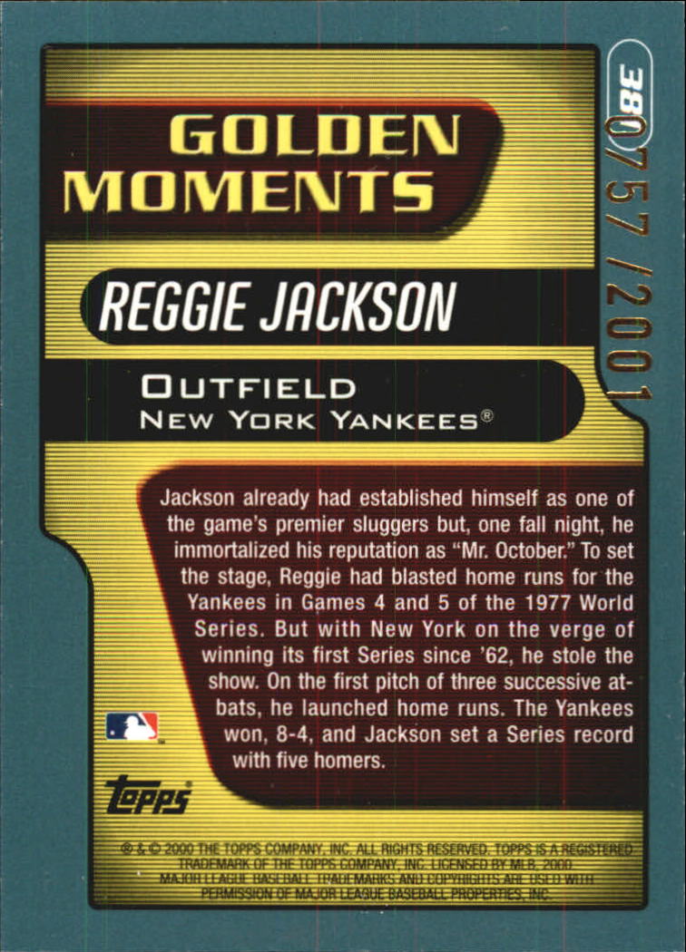 2001 Topps Gold #381 Reggie Jackson GM back image