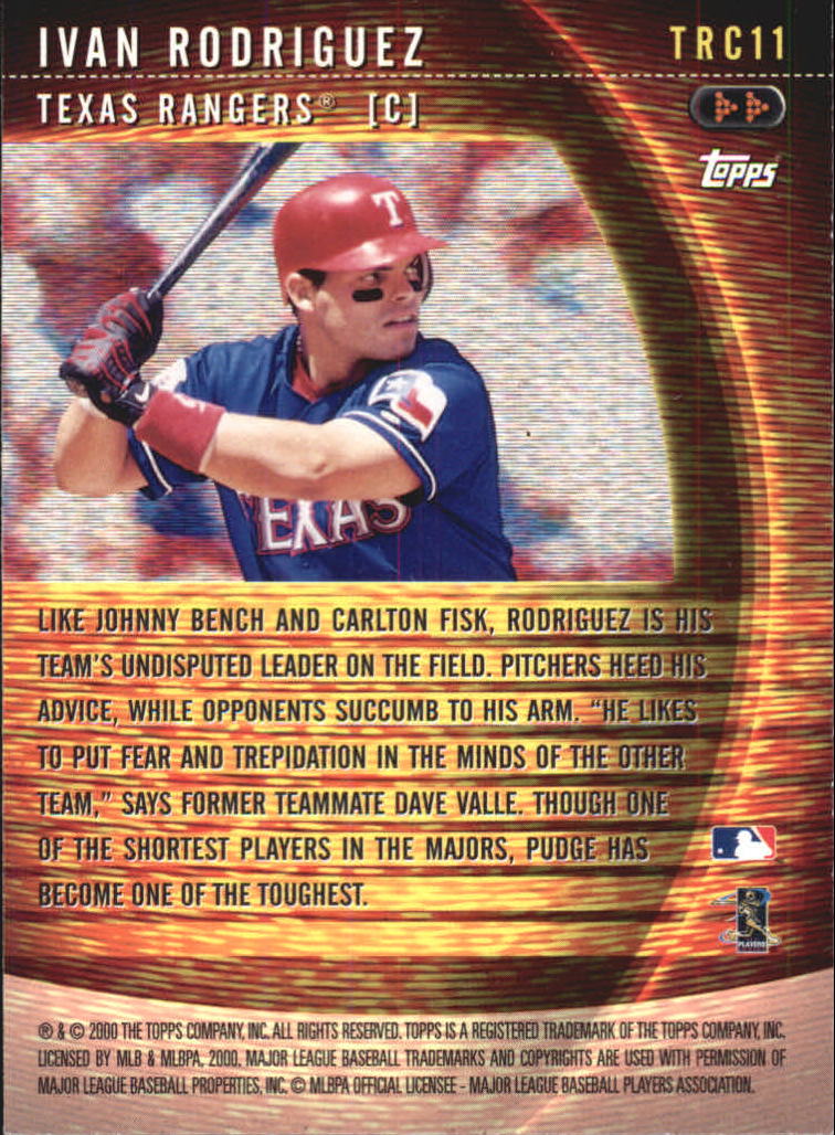 2001 Topps A Tradition Continues #TRC11 Ivan Rodriguez back image