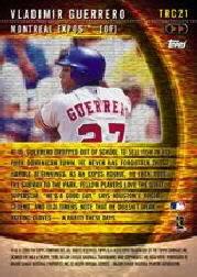 2001 Topps A Tradition Continues #TRC21 Vladimir Guerrero back image