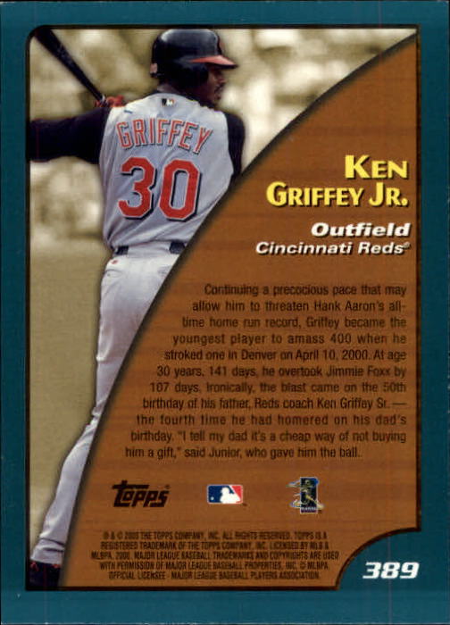 2001 Topps Limited #389 Ken Griffey Jr. SH back image