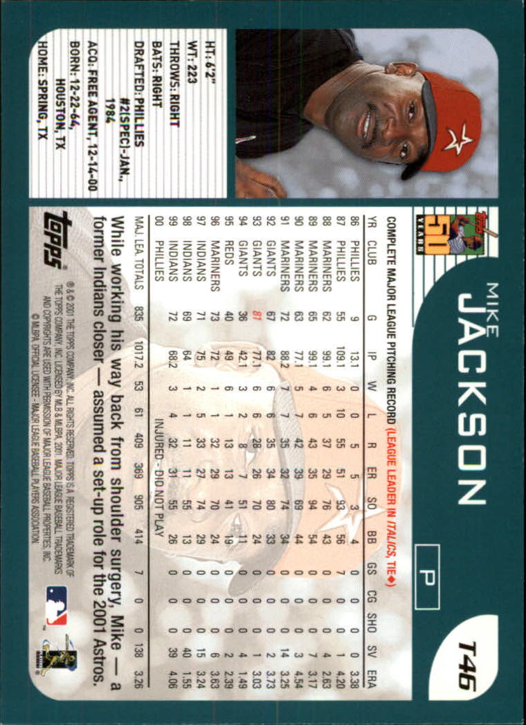2001 Topps Traded #T46 Mike Jackson back image