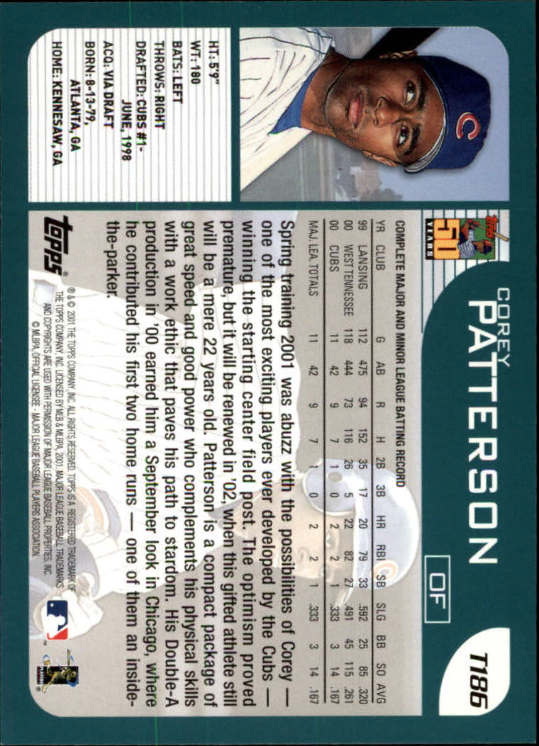 2001 Topps Traded #T186 Corey Patterson back image