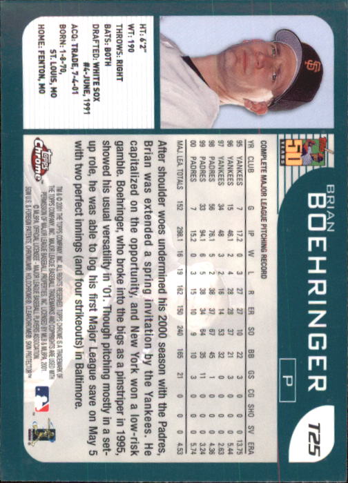2001 Topps Chrome Traded Baseball Singles - You Choose - Bild 39 von 381