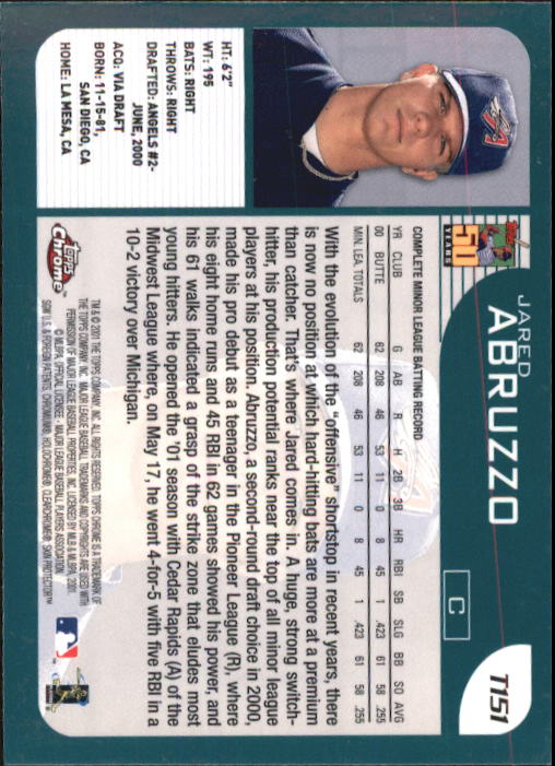 2001 Topps Chrome Traded Baseball Singles - You Choose - Bild 87 von 381