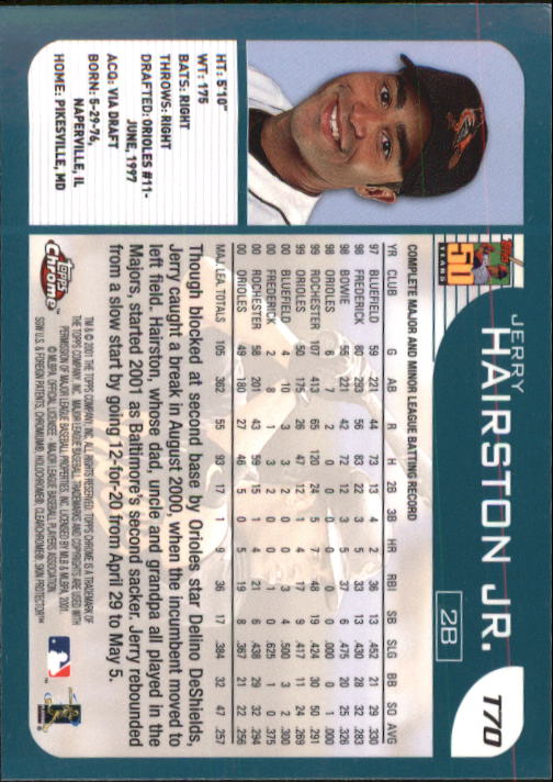 2001 Topps Chrome Traded #T70 Jerry Hairston Jr. back image