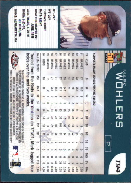 2001 Topps Chrome Traded Baseball Singles - You Choose - Bild 153 von 381