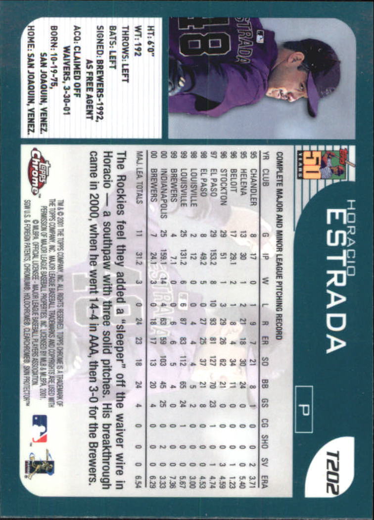 2001 Topps Chrome Traded Baseball Singles - You Choose - Bild 269 von 381
