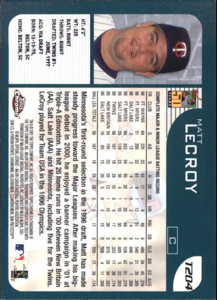2001 Topps Chrome Traded Baseball Singles - You Choose - Bild 273 von 381