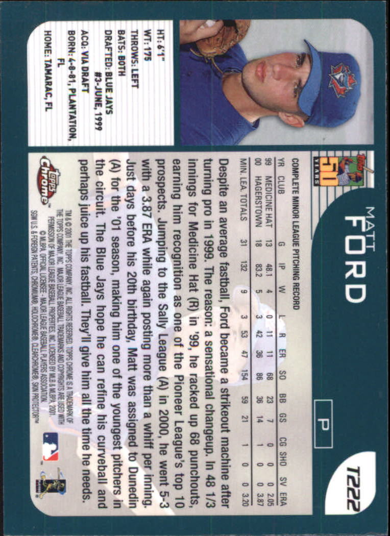 2001 Topps Chrome Traded Baseball Singles - You Choose - Bild 303 von 381
