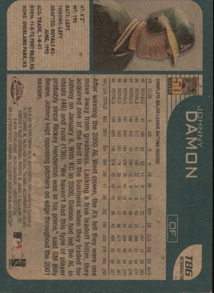 2001 Topps Chrome Traded Retrofractors #T86 Johnny Damon