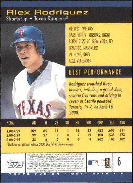 A3902- 2001 Topps Fusion Baseball Card #s 1-250 -You Pick- 15+ FREE US SHIP - Picture 11 of 453