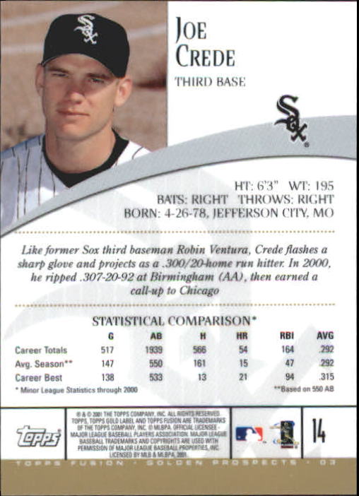 A3902- 2001 Topps Fusion Baseball Card #s 1-250 -You Pick- 15+ FREE US SHIP - Picture 25 of 453