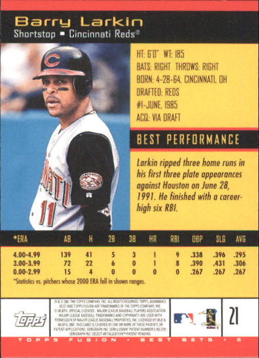 A3902- 2001 Topps Fusion Baseball Card #s 1-250 -You Pick- 15+ FREE US SHIP - Picture 33 of 453