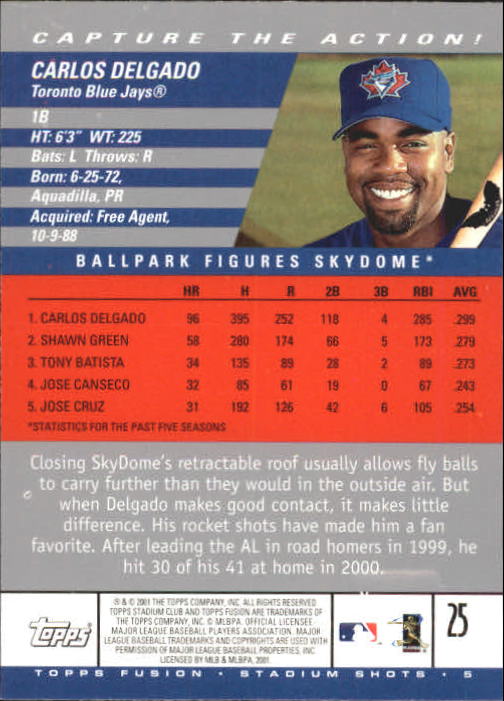A3902- 2001 Topps Fusion Baseball Card #s 1-250 -You Pick- 15+ FREE US SHIP - Picture 39 of 453