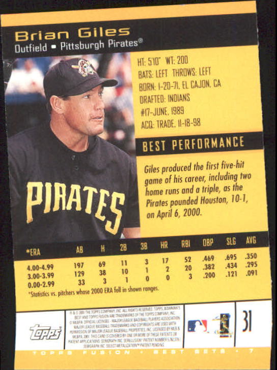 A3902- 2001 Topps Fusion Baseball Card #s 1-250 -You Pick- 15+ FREE US SHIP - Picture 51 of 453