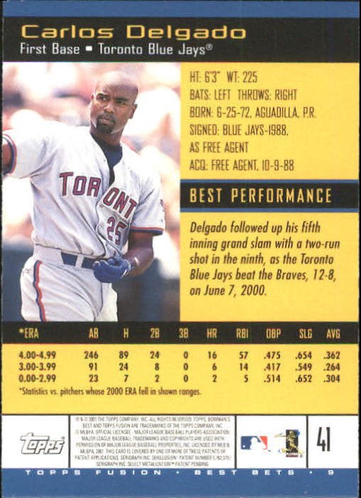 A3902- 2001 Topps Fusion Baseball Card #s 1-250 -You Pick- 15+ FREE US SHIP - Picture 71 of 453
