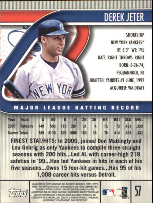 A3902- 2001 Topps Fusion Baseball Card #s 1-250 -You Pick- 15+ FREE US SHIP - Picture 101 of 453