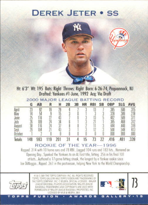 A3902- 2001 Topps Fusion Baseball Card #s 1-250 -You Pick- 15+ FREE US SHIP - Picture 133 of 453