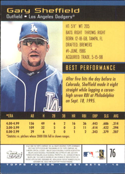 A3902- 2001 Topps Fusion Baseball Card #s 1-250 -You Pick- 15+ FREE US SHIP - Picture 139 of 453