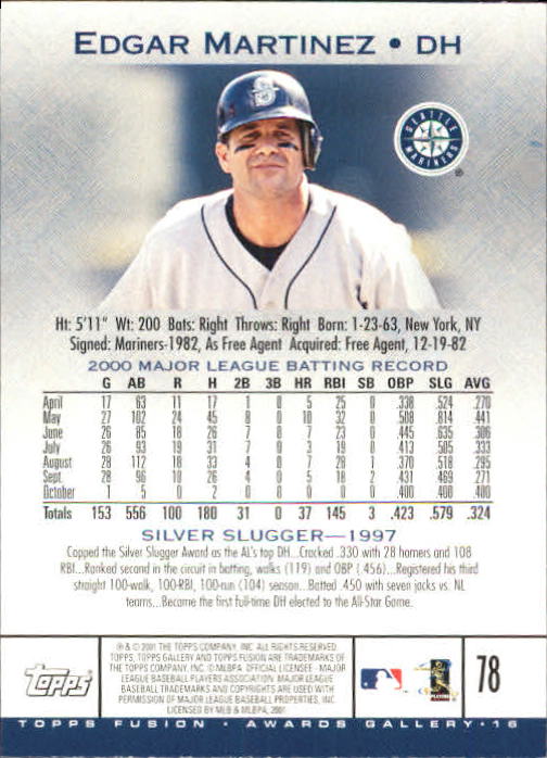 A3902- 2001 Topps Fusion Baseball Card #s 1-250 -You Pick- 15+ FREE US SHIP - Picture 143 of 453