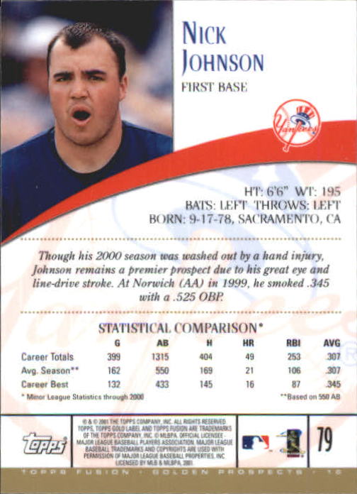 A3902- 2001 Topps Fusion Baseball Card #s 1-250 -You Pick- 15+ FREE US SHIP - Picture 145 of 453