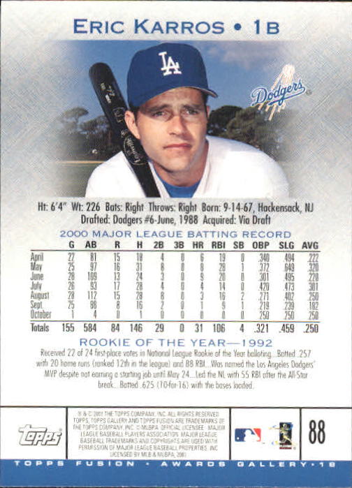 A3902- 2001 Topps Fusion Baseball Card #s 1-250 -You Pick- 15+ FREE US SHIP - Picture 163 of 453