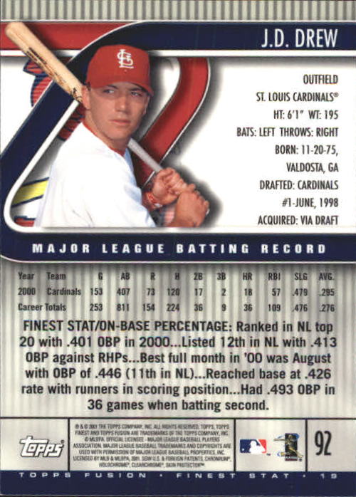 A3902- 2001 Topps Fusion Baseball Card #s 1-250 -You Pick- 15+ FREE US SHIP - Picture 169 of 453