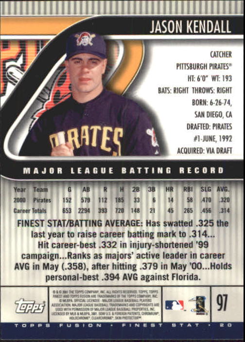 A3902- 2001 Topps Fusion Baseball Card #s 1-250 -You Pick- 15+ FREE US SHIP - Picture 179 of 453