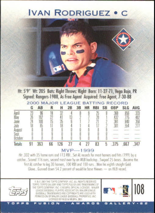 A3902- 2001 Topps Fusion Baseball Card #s 1-250 -You Pick- 15+ FREE US SHIP - Picture 197 of 453