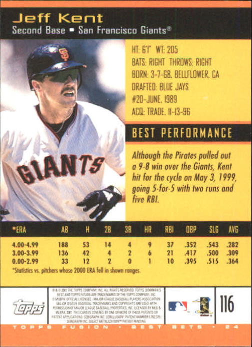 A3902- 2001 Topps Fusion Baseball Card #s 1-250 -You Pick- 15+ FREE US SHIP - Picture 213 of 453