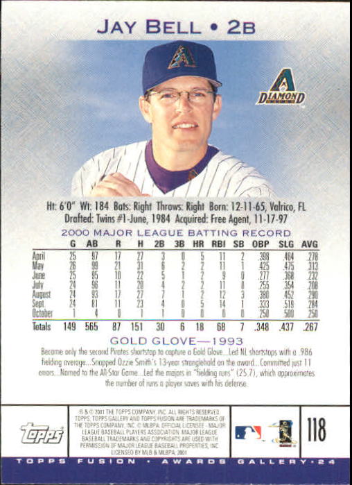 A3902- 2001 Topps Fusion Baseball Card #s 1-250 -You Pick- 15+ FREE US SHIP - Picture 217 of 453