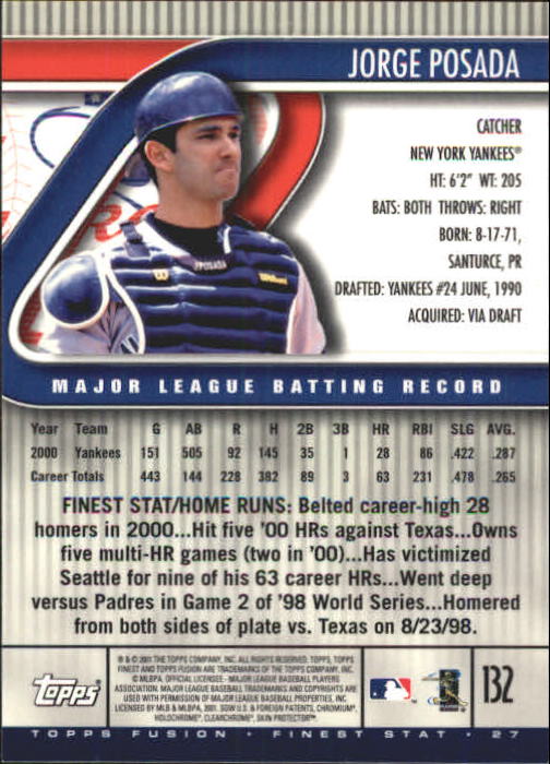 A3902- 2001 Topps Fusion Baseball Card #s 1-250 -You Pick- 15+ FREE US SHIP - Picture 245 of 453