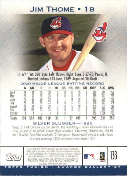 A3902- 2001 Topps Fusion Baseball Card #s 1-250 -You Pick- 15+ FREE US SHIP - Picture 247 of 453