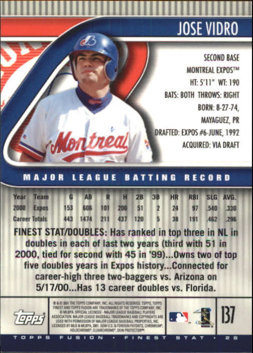 A3902- 2001 Topps Fusion Baseball Card #s 1-250 -You Pick- 15+ FREE US SHIP - Picture 255 of 453