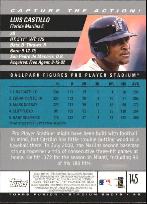 A3902- 2001 Topps Fusion Baseball Card #s 1-250 -You Pick- 15+ FREE US SHIP - Picture 269 of 453
