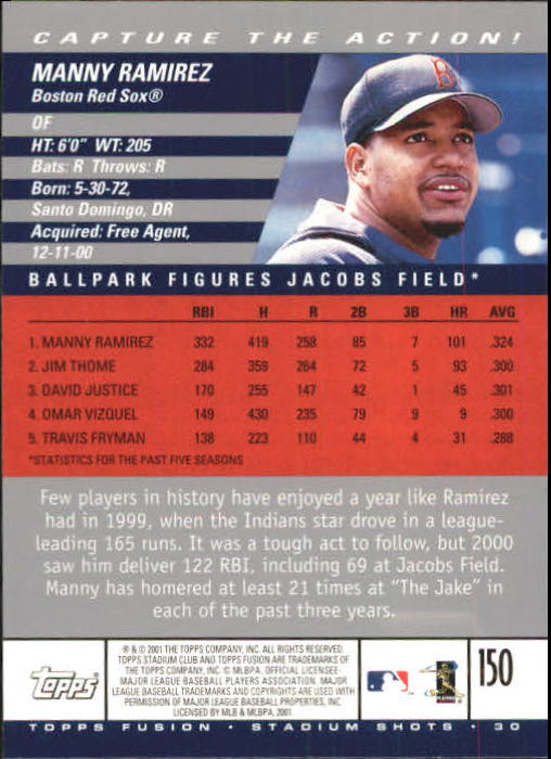 A3902- 2001 Topps Fusion Baseball Card #s 1-250 -You Pick- 15+ FREE US SHIP - Picture 279 of 453