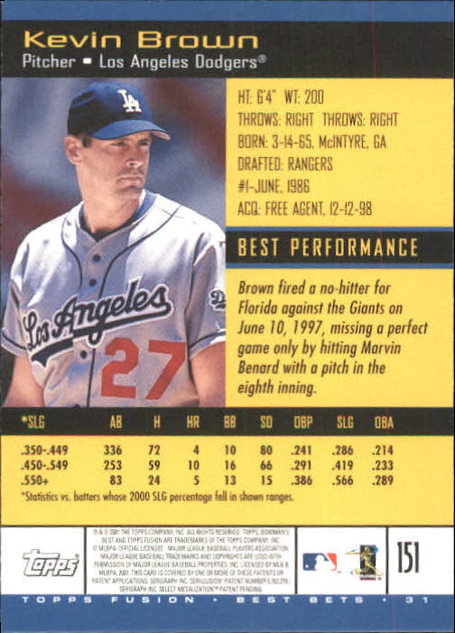 A3902- 2001 Topps Fusion Baseball Card #s 1-250 -You Pick- 15+ FREE US SHIP - Picture 281 of 453