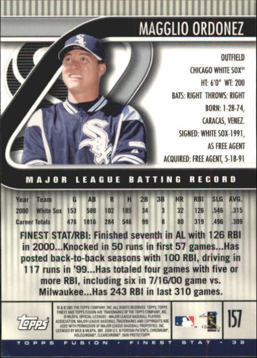 A3902- 2001 Topps Fusion Baseball Card #s 1-250 -You Pick- 15+ FREE US SHIP - Picture 289 of 453