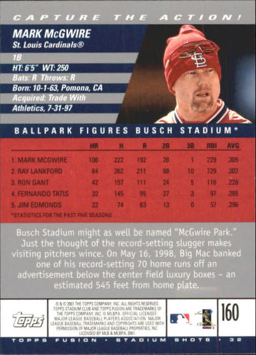 A3902- 2001 Topps Fusion Baseball Card #s 1-250 -You Pick- 15+ FREE US SHIP - Picture 295 of 453