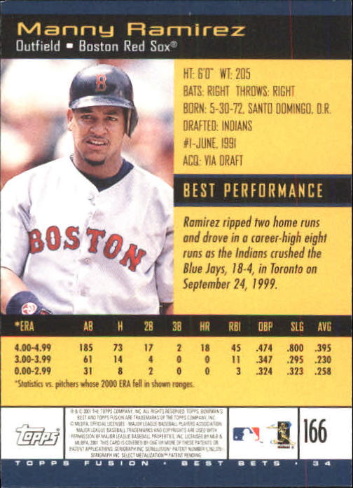 A3902- 2001 Topps Fusion Baseball Card #s 1-250 -You Pick- 15+ FREE US SHIP - Picture 307 of 453