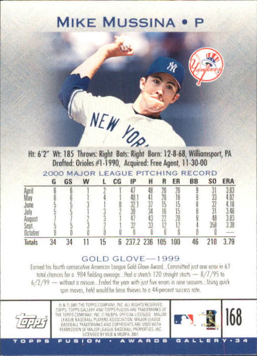 A3902- 2001 Topps Fusion Baseball Card #s 1-250 -You Pick- 15+ FREE US SHIP - Picture 311 of 453