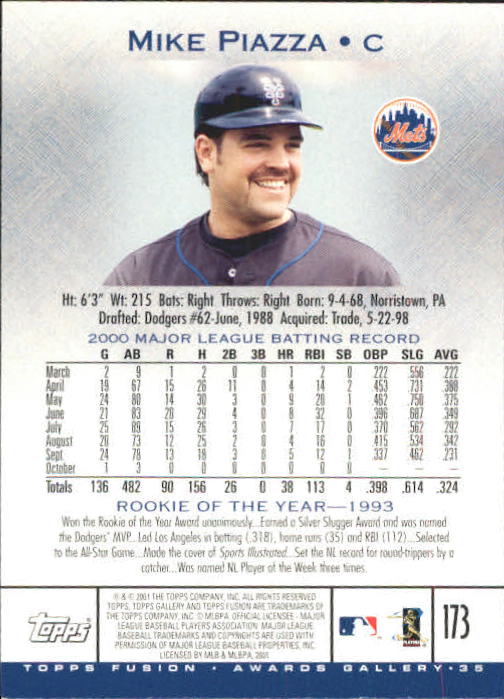 A3902- 2001 Topps Fusion Baseball Card #s 1-250 -You Pick- 15+ FREE US SHIP - Picture 319 of 453