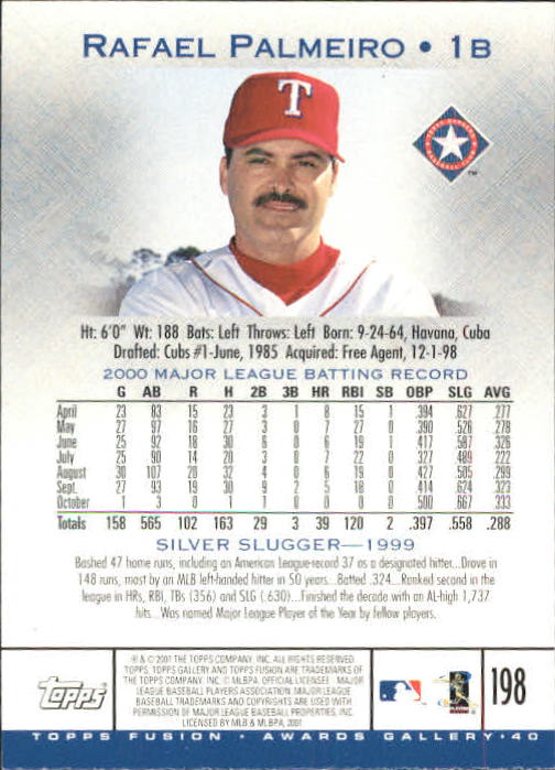 A3902- 2001 Topps Fusion Baseball Card #s 1-250 -You Pick- 15+ FREE US SHIP - Picture 361 of 453